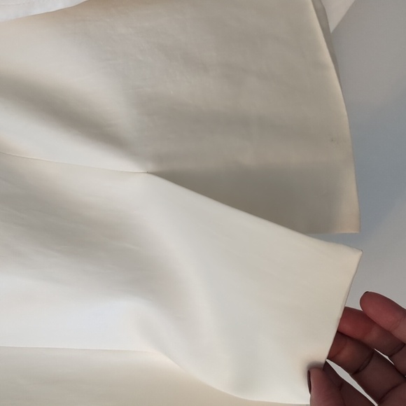 Theory fully lined open front triacetate silky off white special event blazer - Picture 8 of 9